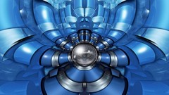 Blue abstract artwork cgi