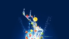 Blue abstract colors fruits