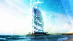 Blue abstract dubai hotels artwork