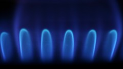Blue abstract gas flames