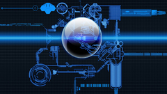 Blue abstract Map scheme close blueprint