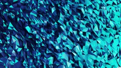 Blue abstract shapes artwork digital art low poly 3D modeling