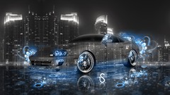 Blue abstract transparent neon cars Engines Toyota vehicles 