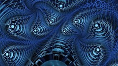 Blue abstract waves backgrounds render digital art