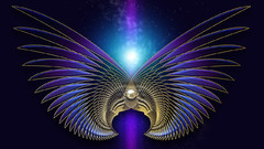 Blue abstract wings power