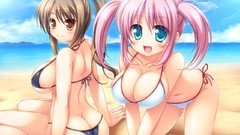 Blue Anime cleavage bikini swimsuits