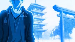 Blue Anime monochrome bleach kurosaki ichigo anime boys 