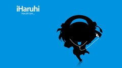 Blue Anime parody Chibi silhouettes short hair suzumiya haruhi 