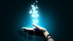 Blue arm artwork shards