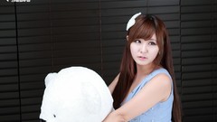 Blue asians white dress models Korean Ryu Ji Hye