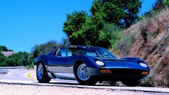 Blue Auto Lamborghini Lamborghini Miura