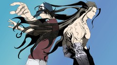 Blue background Air Gear Takeuchi Sora Sky King Takeuchi Nike