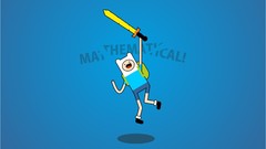 Blue background artwork adventure time stylized greenchay