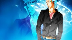Blue background blue hair blue eyes bleach Espada grimmjow 