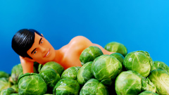 Blue background cabbages