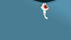 Blue background cartoons motivation hanging