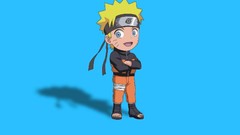Blue background Chibi uzumaki naruto naruto shippuden