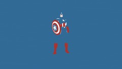 Blue background comics captain america minimalistic