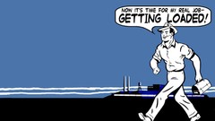 Blue background drinking