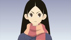 Blue background faces scarfs long hair anime girls sayonara 