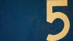 Blue background numbers five