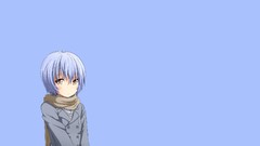 Blue background scarfs neon genesis evangelion ayanami rei 