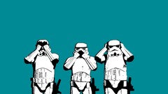 Blue background science fiction stormtroopers
