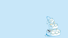 blue background Simple Background digital art cake food humor