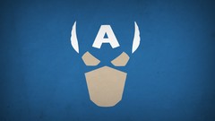 Blue background superheroes captain america minimalistic blo0p 