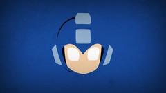 Blue background superheroes minimalistic video games blo0p mega 