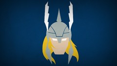 Blue background thor superheroes minimalistic blo0p marvel 