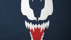 Blue background Venom minimalistic blo0p marvel comics villians
