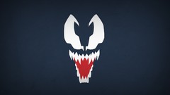 Blue background Venom minimalistic blo0p marvel comics villians