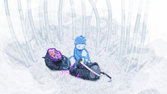 Blue bamboo samurai monkeys