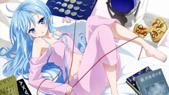 Blue beds long hair anime girls touwa erio denpa onna to 