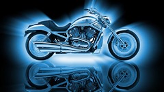 Blue black background biker