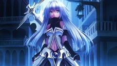 Blue blade Templar Knights Swords anime girls girls with swords