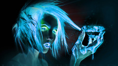 Blue blue hair woman