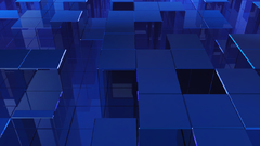 Blue box Bricks abstract