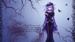 Blue Butterflies Gothic wings Anime dress artist collar long 