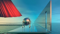 Blue calm silence globe 3d digital art bryce 3D renders kolja7t 