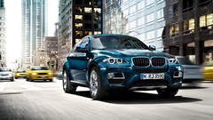 Blue cars BMW cab roads cityscapes new york city 4x4