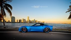 Blue cars Corvette vehicles Three Sixty Forged