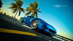Blue cars Corvette vehicles Three Sixty Forged