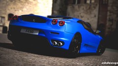 Blue cars Ferrari races