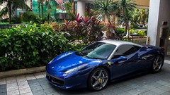 Blue cars Ferrari Supercars