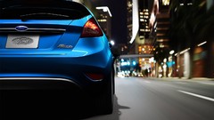 Blue cars ford fiesta rear view cars