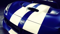 Blue cars hood Dodge Drift racing dodge viper automobiles 