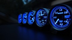Blue cars instruments gauges