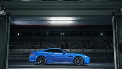 Blue cars Jaguar XKR